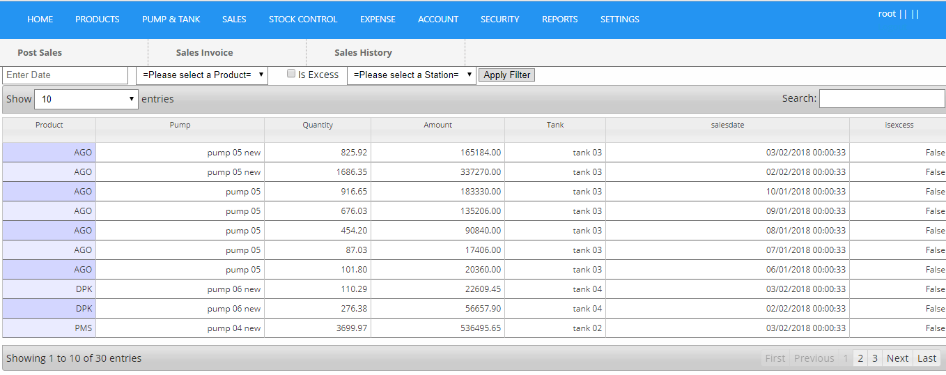 Fuel Accounting sales